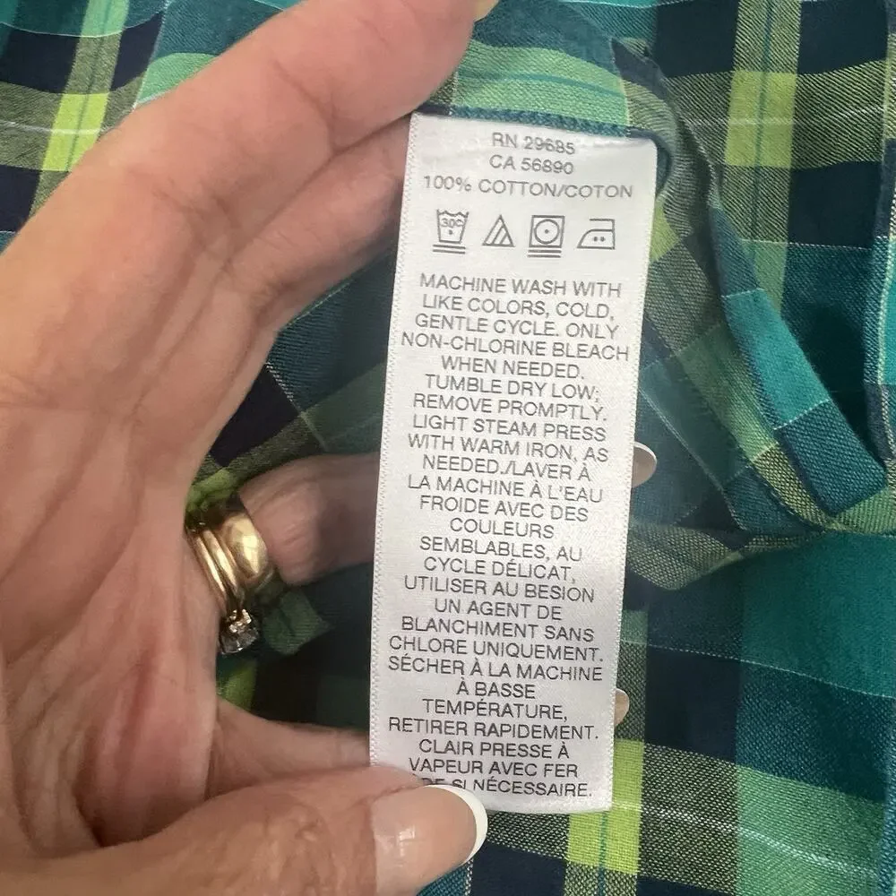 Pendleton Surf Shirt Mens XL Green Plaid Short Sleeve Button Down Casual Summer